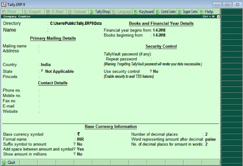 Tally ERP use interfernce